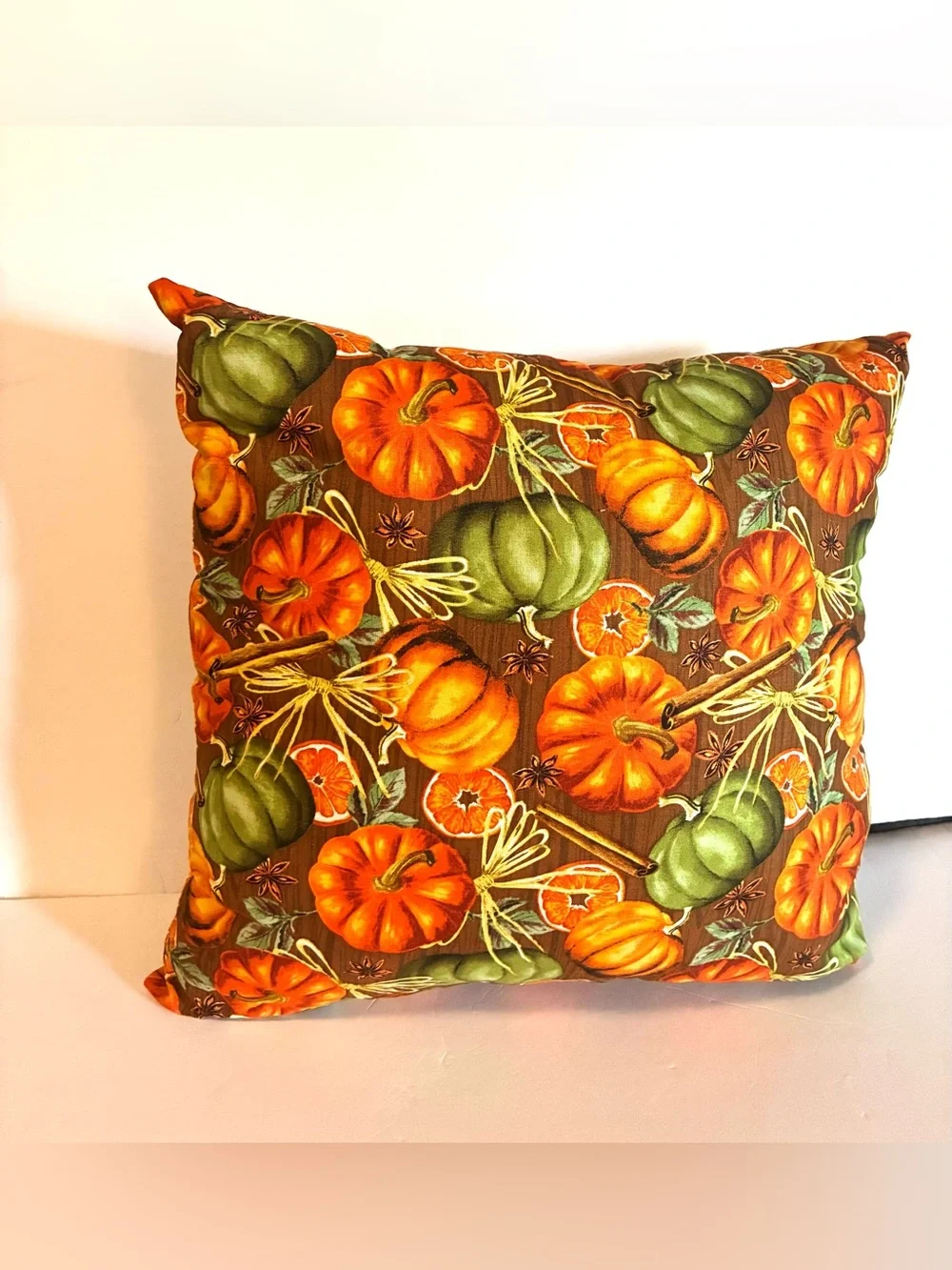 Autumn Pumpkin Decorative Pillow - Orange & Green